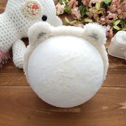 WHITE FURRY POLAR BEAR EARS HEADBAND