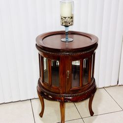 SIDE TABLES / Mahogany Dry Bar with Serving Tray .nightstand . Living Room Table (set Of 2 )end Tables 