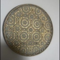 Abstract Wall Decor Gold Circle Art 19” diameter BRAND NEW 