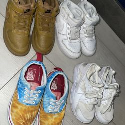 ALL 4 Pairs For The Price — Kids Nike & Van Shoes Size 10c / ZAPATOS DE NIÑO 