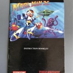Mega Man X instruction manual only rare SNES Super Nintendo game manual