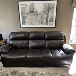Electric Power Reclining Leather Sofa
