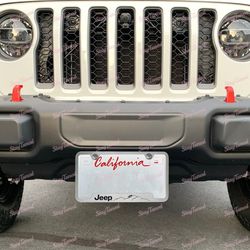 Au-Tomotive Gold For JEEP Mountain Laser Etched Stainless License Plate Frame X1 -(	3-LF1-GF-JEEM-ES