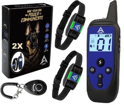 AZARI 2 Dog Training Collar 4 Large medium Small Dogs, 2 COLLARS & Clicker  Shock Vibration Beep - greenwatershopping.com