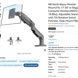 Adjustable Monitor Arm / Desk Mount (Multiple Pieces) Monitor Arm Stand Price negotiable / open to offers