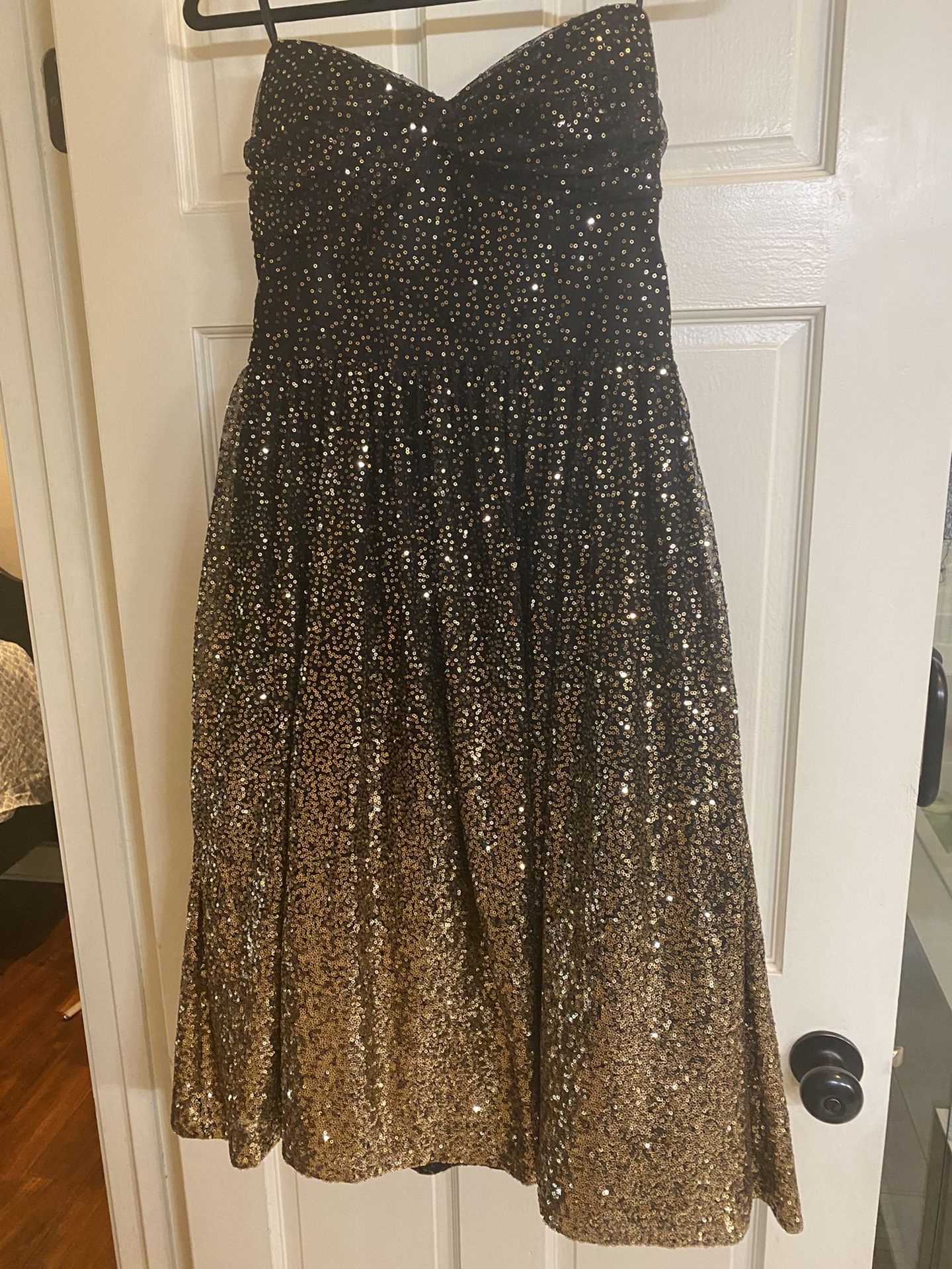 Black And Gold Sparkly  Dress New With Tag Eliza J Brand 