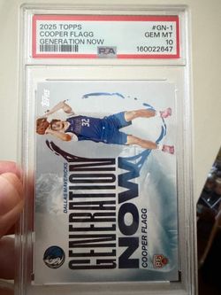 2025 Topps Generation Now Cooper Flagg (RC) card #GN-1 in a PSA gem mint 10!