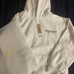Fear of God Essentials Hoodie-Light Gray Size M
