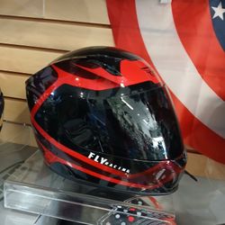 Fly Racing Motorcycle Full Face Helmet Size Small With A Free Black Windshield