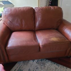 Brown Leather Sofa And Loveseat