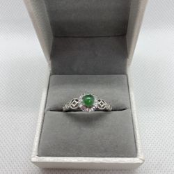 Beautiful Adjustable Grade A Burma Jadeite Ring Sterling Silver - Elegant Design