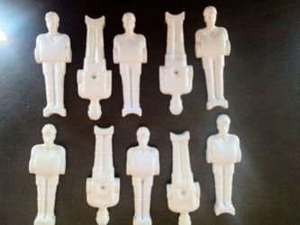 White Plastic Foosball Player Figures – Set of 10