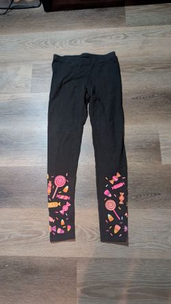Black Leggings with Candy Print