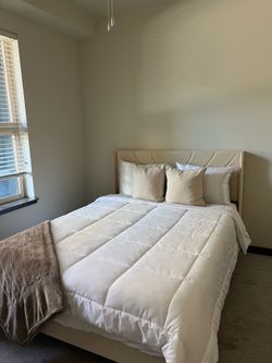 Queen Bed Frame + Mattress Set – Excellent Condition
