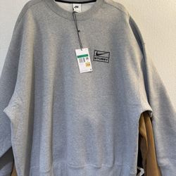 NIKE X STUSSY CREW FLEECE GREY