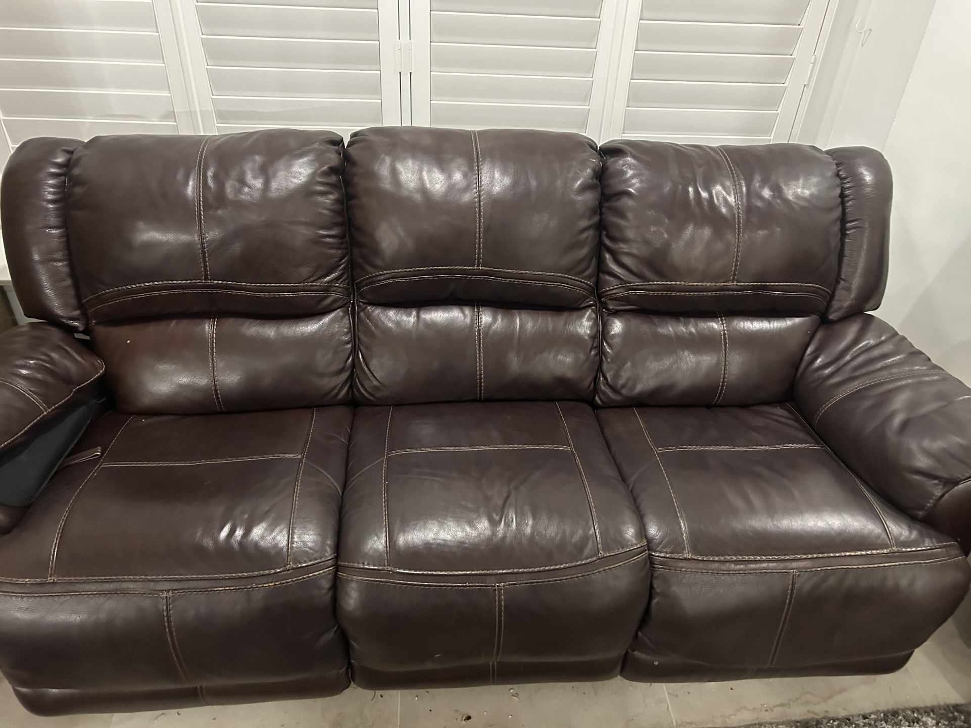 Brown Leather Couch