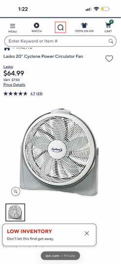 Lasko 20" Cyclone Power Circulator Fan