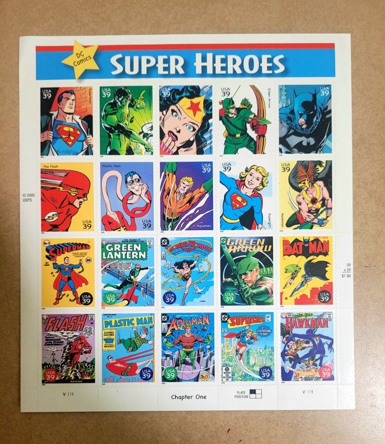 2005 DC COMICS SUPER HEROES STAMP COLLECTION 