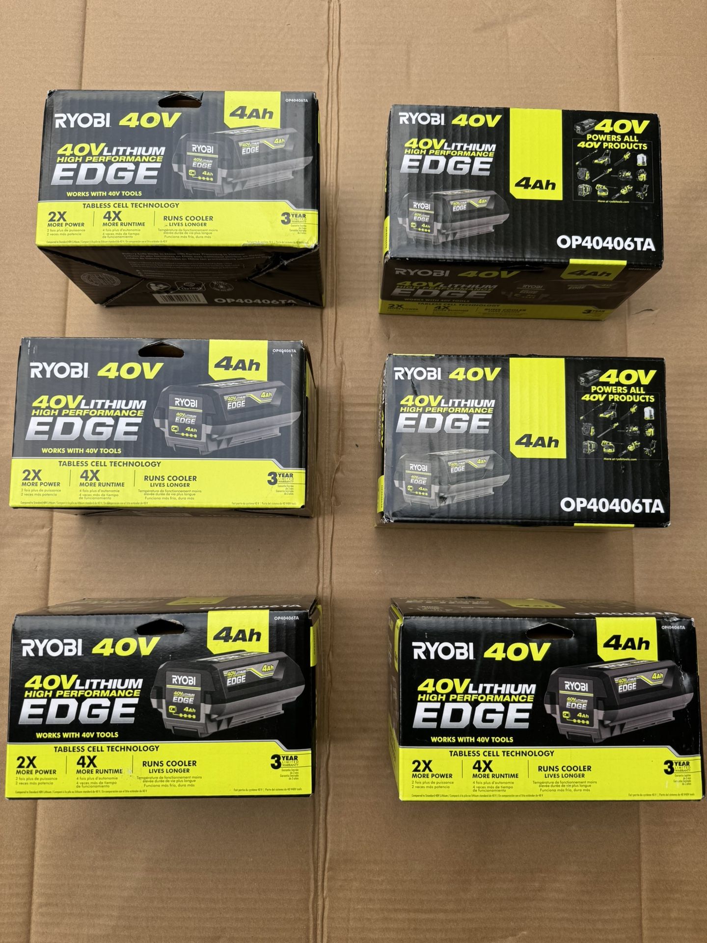 Ryobi 40V Lithium-Ion 4.0 Ah Battery 100ea