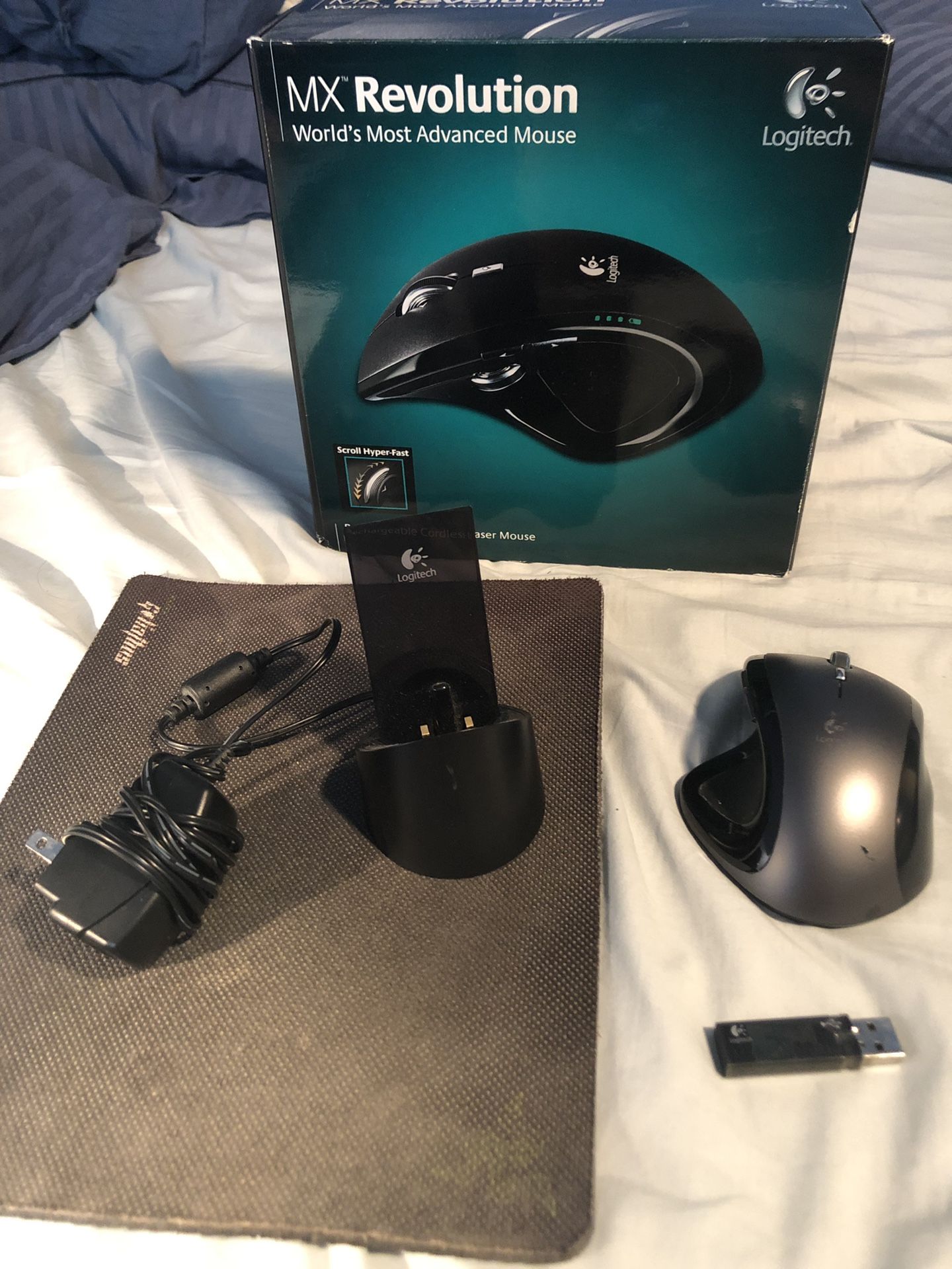 Logitech MX Revolution wireless mouse - used in great condition with free mousepad