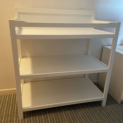 Storkcraft Alpine Wood Baby Changing Table - White (Modern Nursery Station)