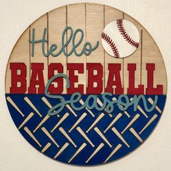 Hello Baseball Season Sign 