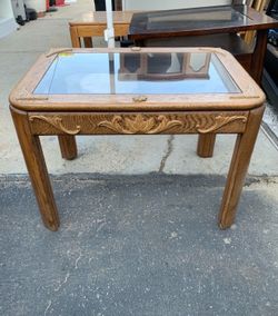 Glass Top Wood Side End Table $25 OBO!