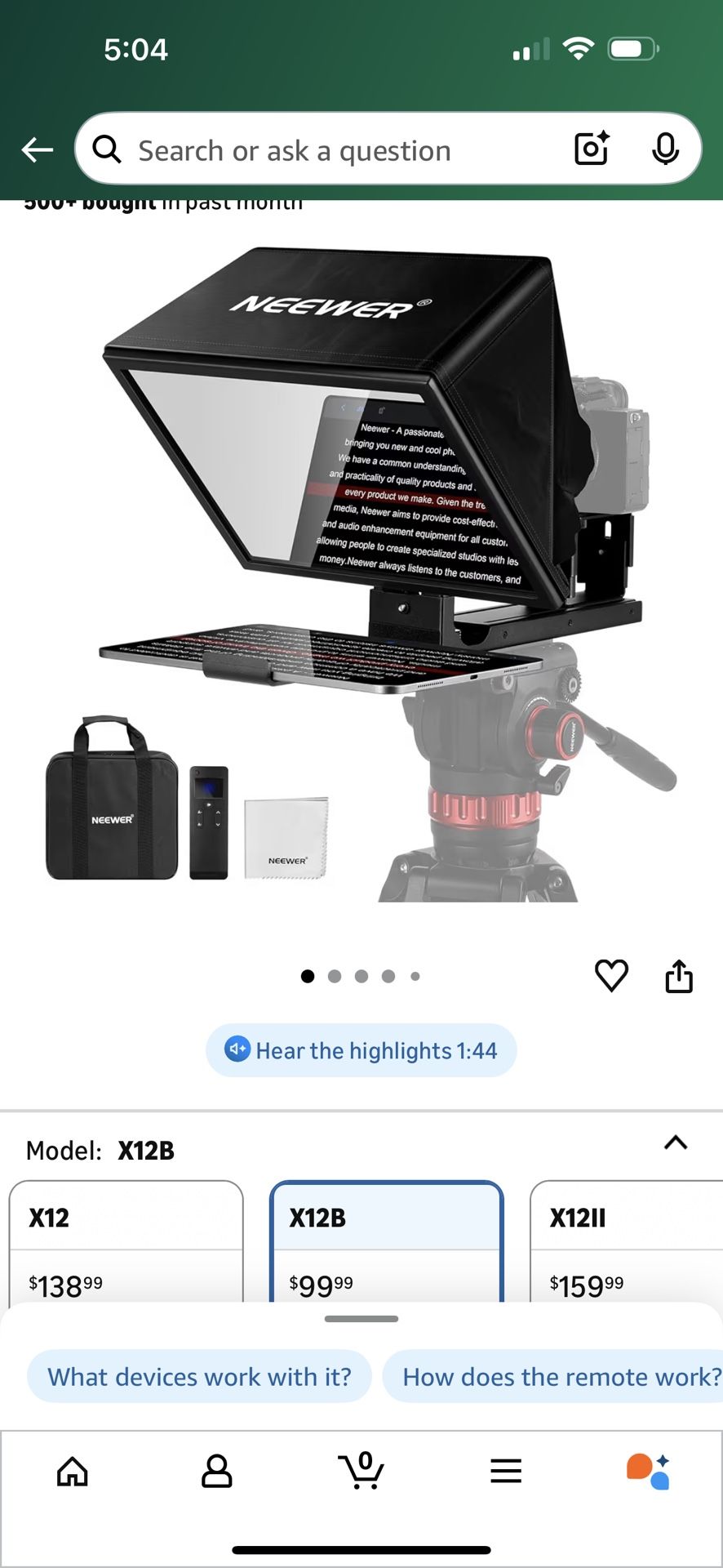 Liftable Teleprompter