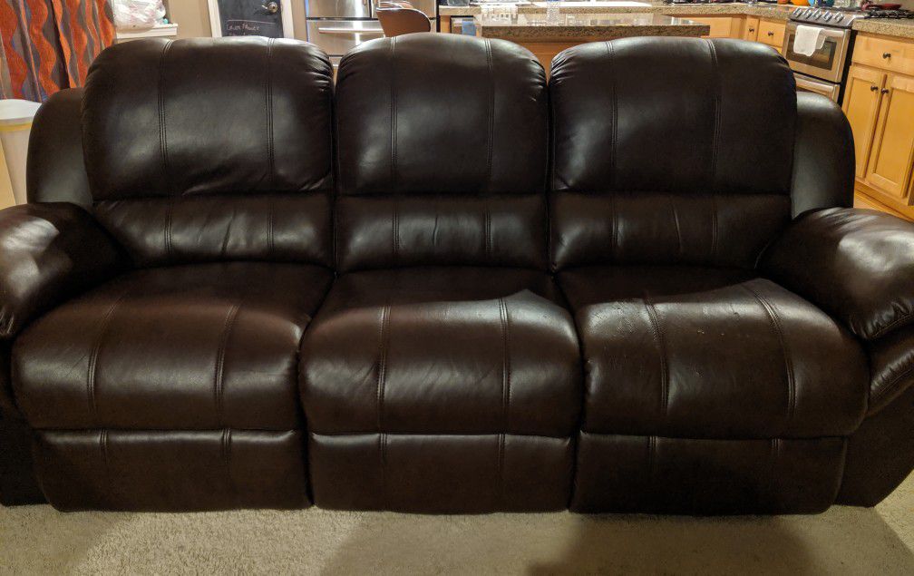 Recliner Leather Couch & Loveseat