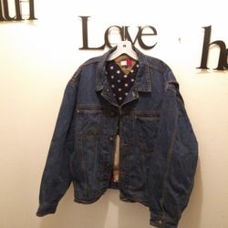 VINTAGE 1990s TOMMY HILFIGER BIG PATCH LOGO JEAN JACKET