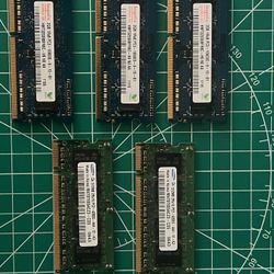 3 Hynix 2GB & 2 Samsung 512 MB Laptop Ram 