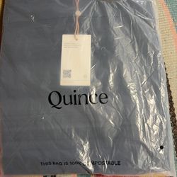 Quince 100% Organic Cotton Poplin Short Sleeve Ruffle Shirt Dress black Sz L NWT