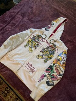 Vintage 2000s Ed hardy Embroidery pullover hoodie