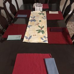 Solid Wood Dining Table With Matching China Hutch 