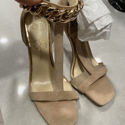 Brand new Jessica Simpson tan suede heels. Size 8. 