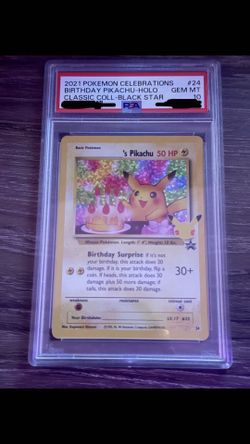 Birthday Pikachu 25th anniversary PSA 10