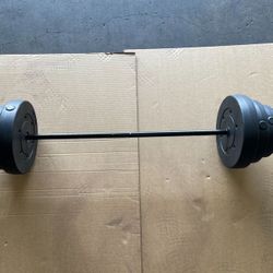 100lb. set of 1-inch CAP Cement Plates and 1inch 2-piece Barbell