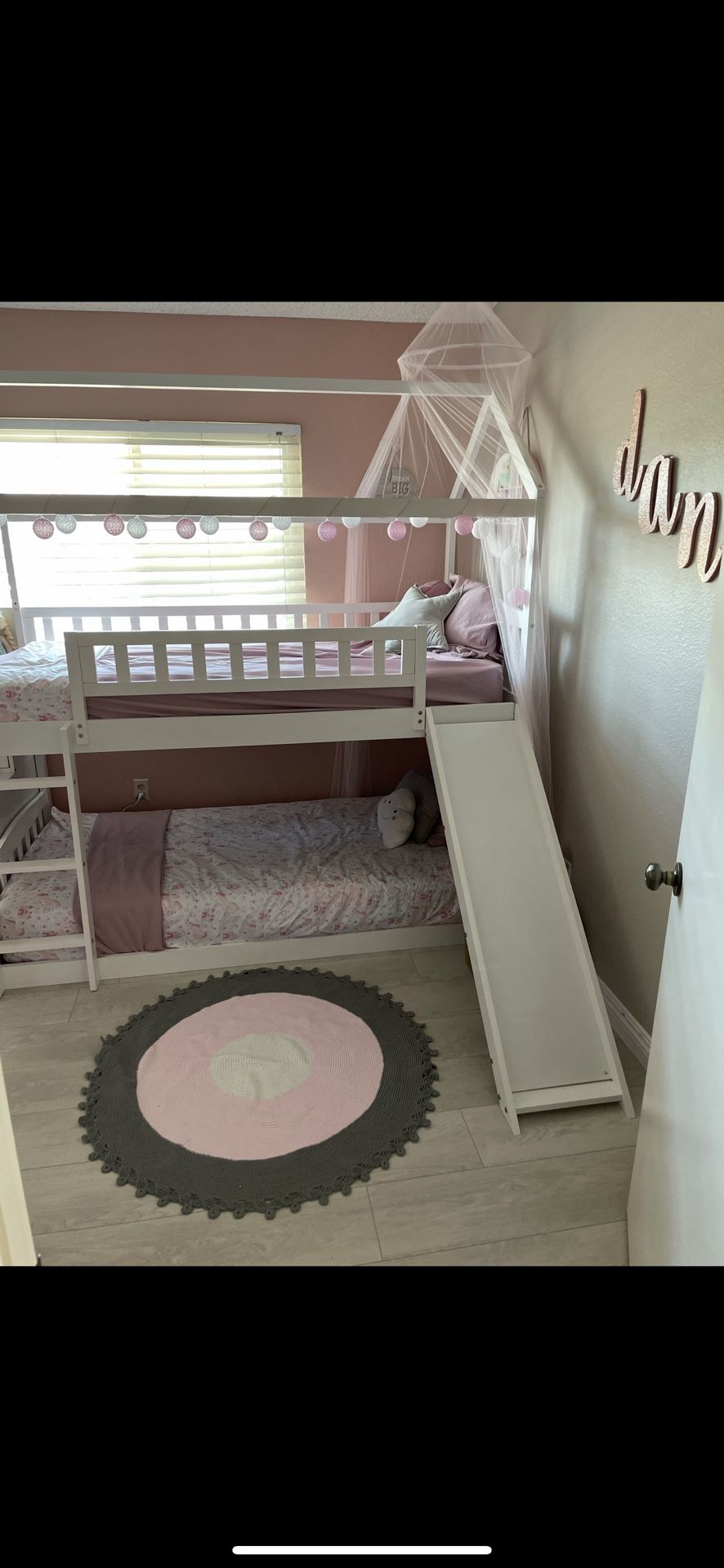 Bunk Bed for Girls, Bed with Slide White Pine Twin Over Twin Staircase with Storage Drawers and Rail Guard Wood Slats for Boy Girl Bedroo