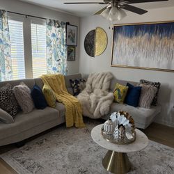 Cindy Crawford Home Sectional Sofa – Modern Gray with Chaise 