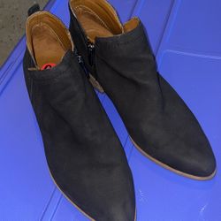 Franco Sarto Black Suede Ankle Booties
