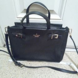 Kate Spade Black Leather Shoulder Or Crossbady Bag 