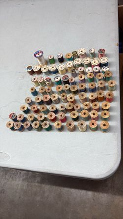 83 Vintage Wooden Spools Of Thread Misc Companies83