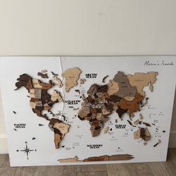 3D Enjoy The Wood Panel World Map- Broken =(