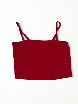 Bozzolo Red Ribbed Crop Cami Top
