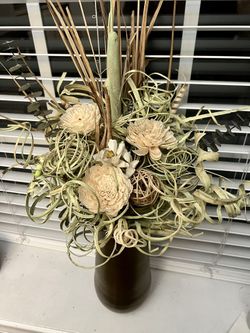 Flower Bouquet with Gold Vase