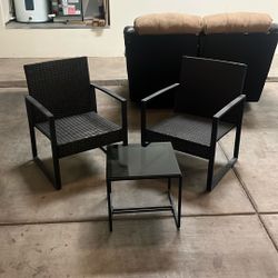 Patio Chairs And Glass Table