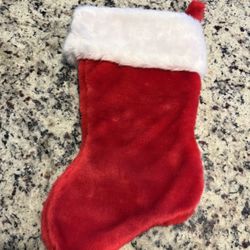 PLUSH RED & WHITE CHRISTMAS STOCKING