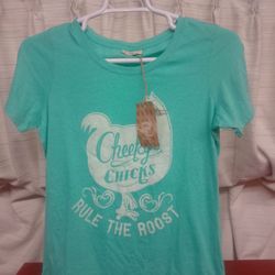 Cheekys chicks capped sleeve T, large