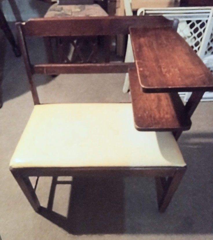 VTG Mid Century Telephone "Gossip" Bench