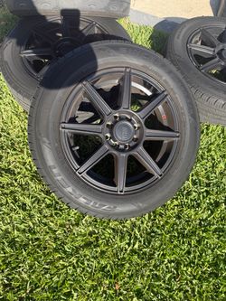 Matte Black Alloy Wheels with Falken Tires – Set of 4